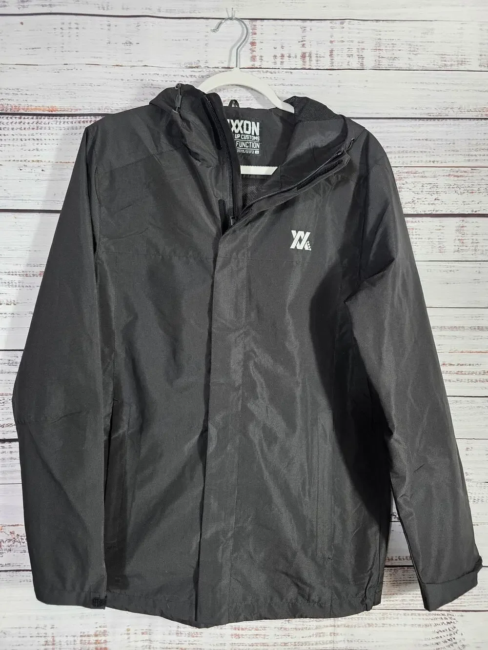 Dixxon Flannel Co Men's Blk packable pullover windbreaker jacket hooded size M